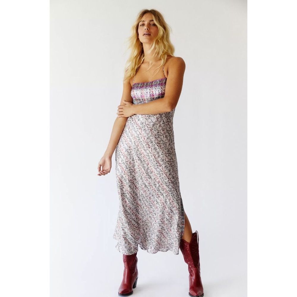 Free People Gia Nina Silk Midi Dress